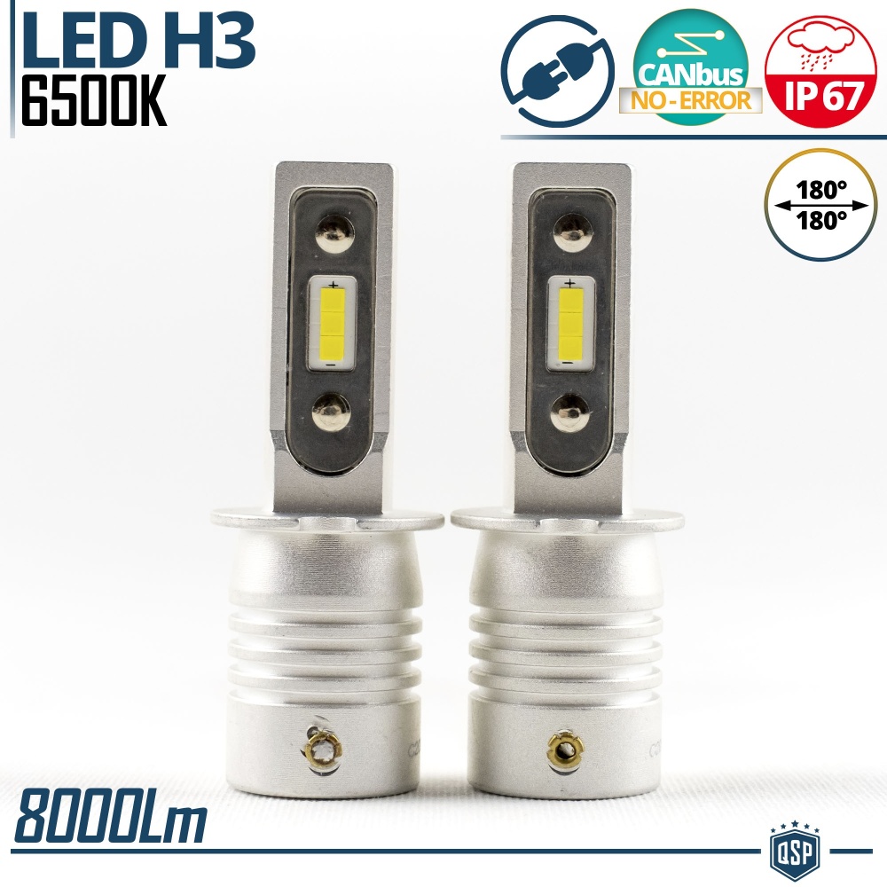 Kit LED H3 Luces de Niebla | Blanco Frío 6500K Potente 8000LM | CANbus Sin Error, Plug & Play Kit LED H3 Luces de Niebla | Blanco Frío 6500K Potente 8000LM | CANbus Sin Error, Plug & Play