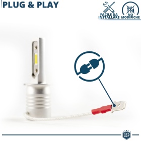 Kit LED H3 Luces de Niebla | Blanco Frío 6500K Potente 8000LM | CANbus Sin Error, Plug & Play