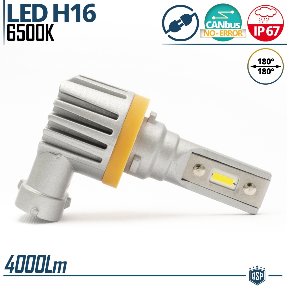 1 Full LED H16 Bulb | Powerful White Ice 6500K 4000LM | CANbus Error FREE, Plug & Play 1 Full LED H16 Bulb | Powerful White Ice 6500K 4000LM | CANbus Error FREE, Plug & Play