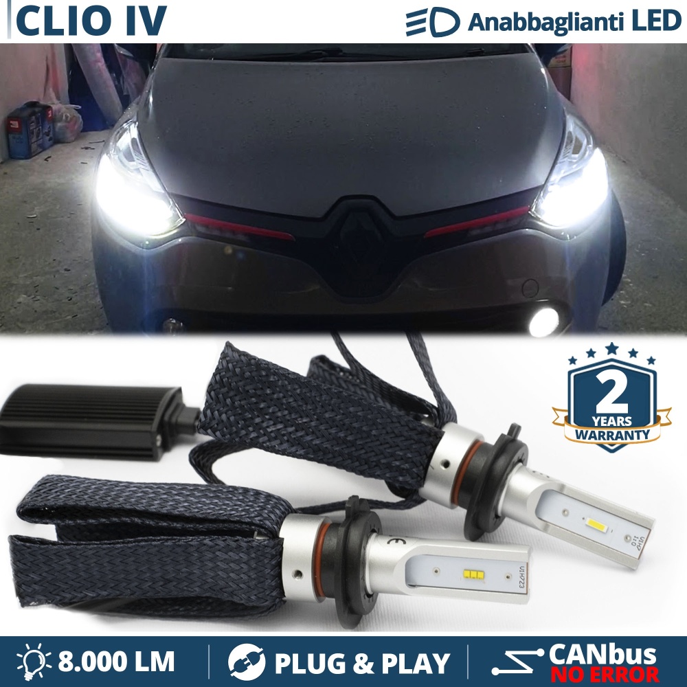 Kit LED H7 para Renault CLIO 4 Luces de Cruce CANbus | 6500K Blanco Frío 8000LM