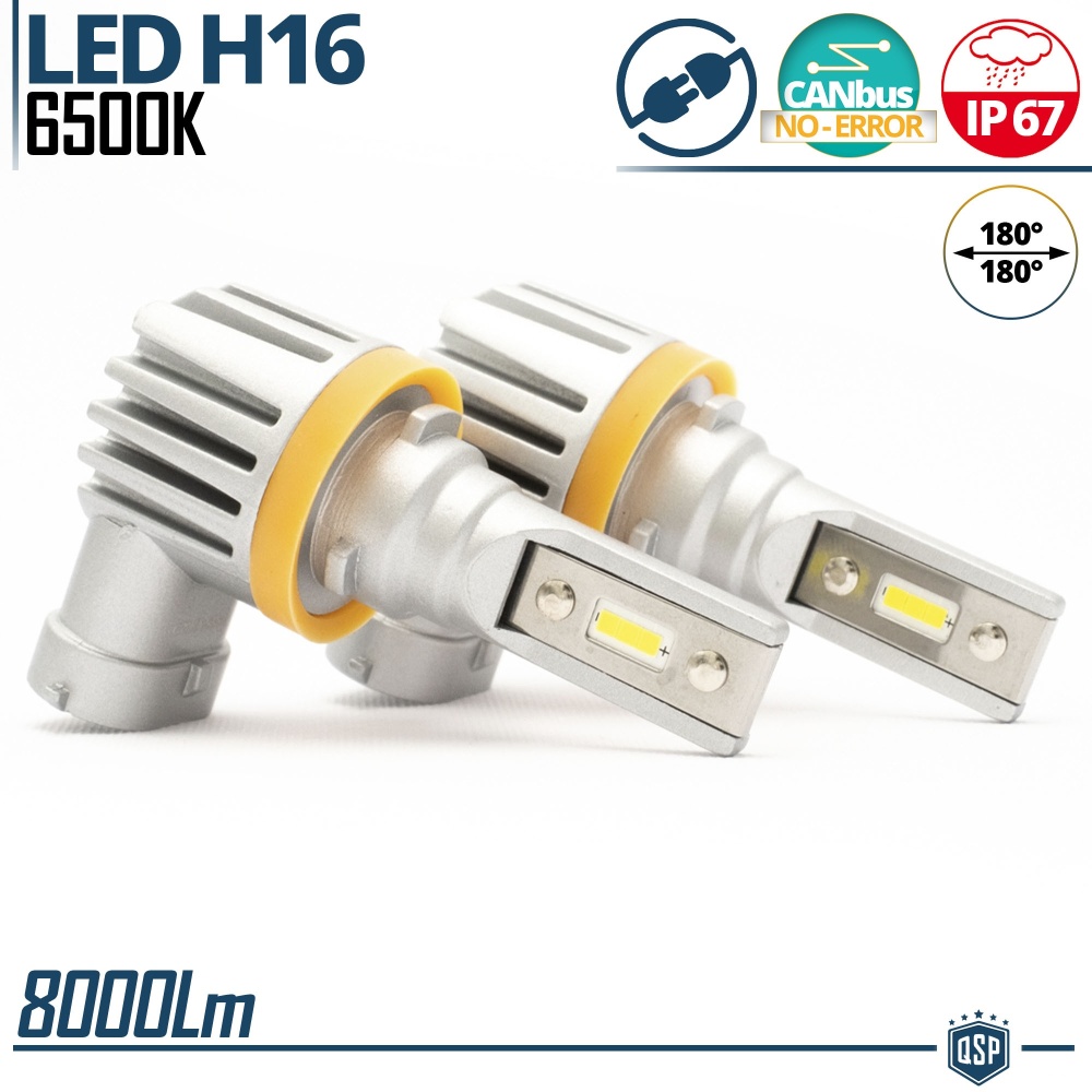 Kit LED H16 Luces de Niebla | Blanco Frío 6500K Potente 8000LM | CANbus Sin Error, Plug & Play Kit LED H16 Luces de Niebla | Blanco Frío 6500K Potente 8000LM | CANbus Sin Error, Plug & Play