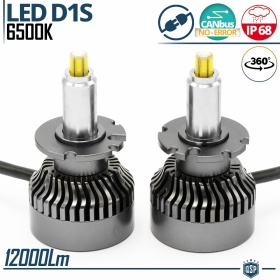 Kit LED D1S | Conversión de Xenon HID a Bombillas LED Plug & Play | Luz Blanca Potente 360° | 12000LM 6500K