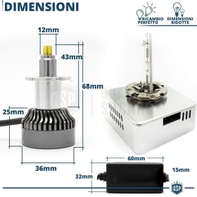1 Bombilla LED D5S | Conversión de Xenon HID a LED Plug & Play | Luz Blanca Potente 360° | 6000LM 6500K