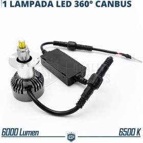 1 Bombilla LED D5S | Conversión de Xenon HID a LED Plug & Play | Luz Blanca Potente 360° | 6000LM 6500K