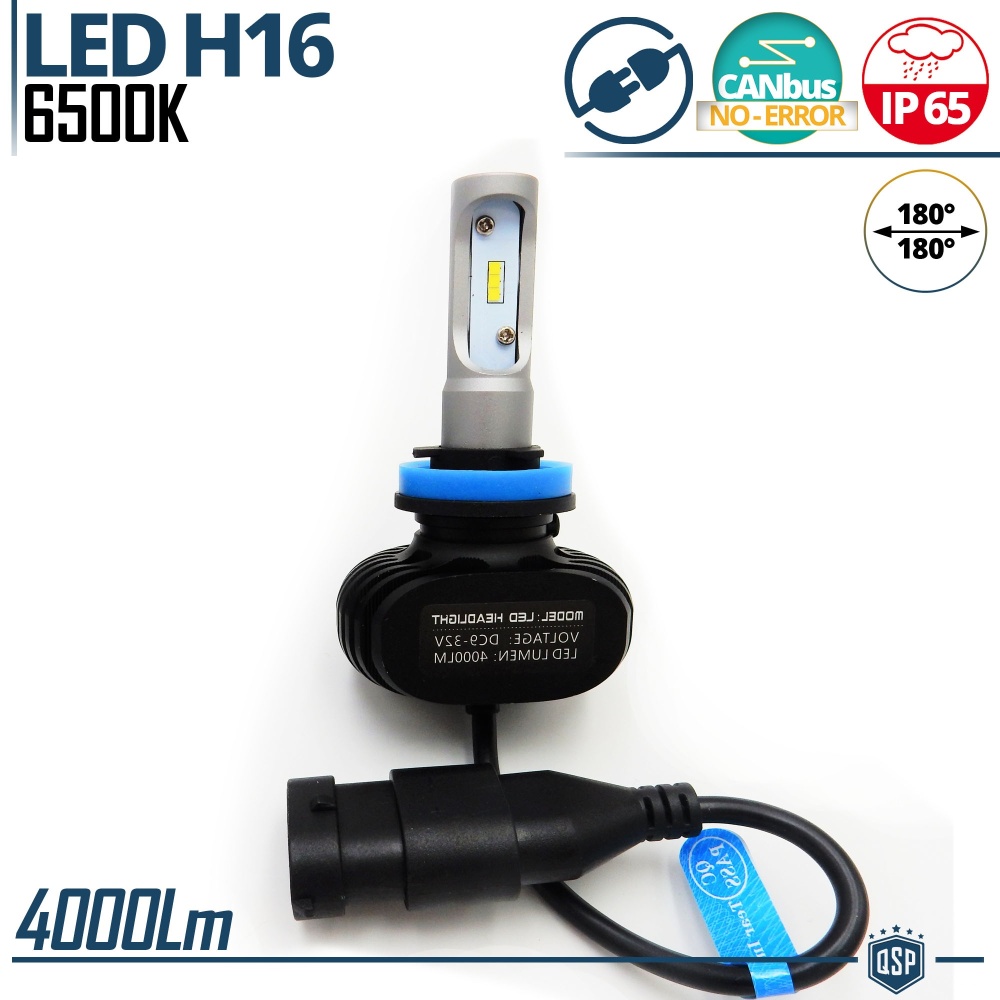 1x Bombilla LED H16 CANbus | Conversión Faros Led Luz Blanca 6500K 4000LM