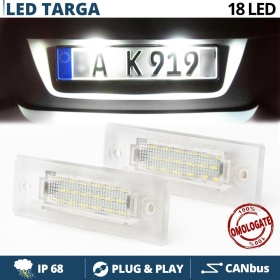 2 Plafones LED Matrícula para PORSCHE Boxster, 911, 968 | Canbus, Plug & Play | 18 LED 6.500K Blanco Frío