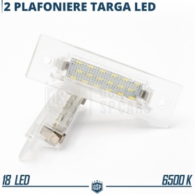 2 Plafones LED Matrícula para PORSCHE Boxster, 911, 968 | Canbus, Plug & Play | 18 LED 6.500K Blanco Frío
