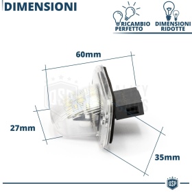 2 Plafones LED Matrícula para VW Transporter (T4) 1990-2003 | Canbus, Plug & Play | 18 LED 6.500K Blanco Frío