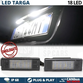 2 Plafones LED Matrícula para MERCEDES Vito (W639), Viano (W639), Sprinter (W906) | Canbus, Plug & Play | 18 LED 6.500K Blanco Frío