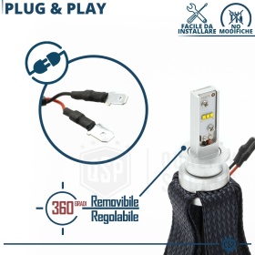 1 Bombilla LED H3 CANbus Plug & Play | NEW ANILLO AJUSTABLE | Conversión de Halógena H3 a LED | 6500K Blanco Frío 4000LM