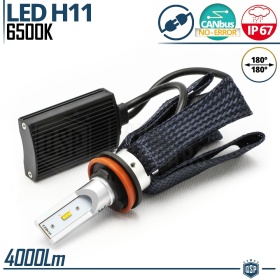 1 Lampadina Full LED H11 CANbus Plug & Play | NEW a GRADAZIONE REGOLABILE | Conversione da Alogena H11 a LED | 6500K Luce Bianca 4000LM
