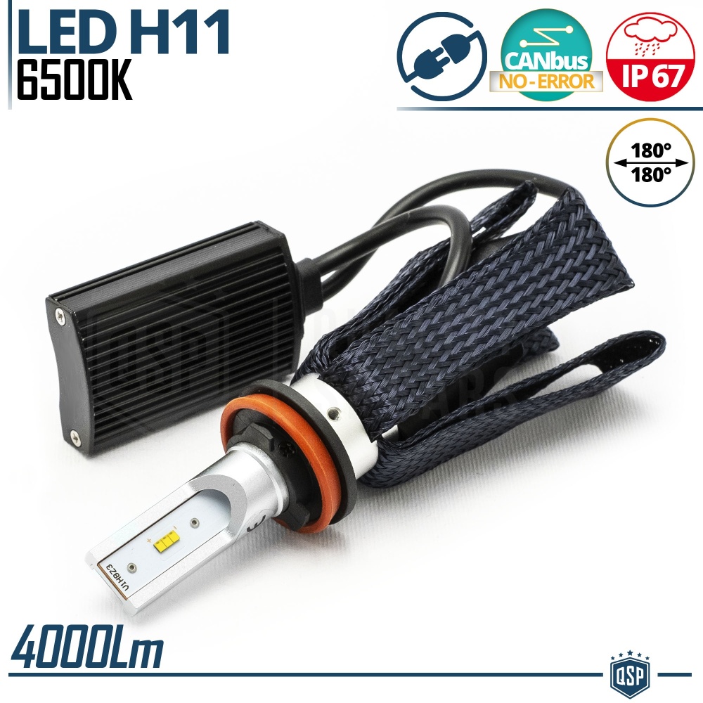 1 Lampadina Full LED H11 CANbus Plug & Play | NEW a GRADAZIONE REGOLABILE | Conversione da Alogena H11 a LED | 6500K Luce Bianca 4000LM