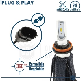1 Bombilla LED H8 CANbus Plug & Play | NEW ANILLO AJUSTABLE | Conversión de Halógena H8 a LED | 6500K Blanco Frío 4000LM
