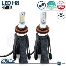 Kit LED H8 con GRADUACIÓN AJUSTABLE | 6500K 8000LM | CANbus SIN ERROR, Plug & Play