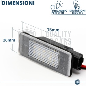 2 Plafones LED Matrícula para FIAT Ulysse I-II, Scudo II | Canbus, Plug & Play | 18 LED 6.500K Blanco Frío