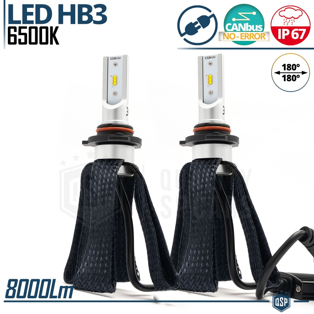 Kit LED HB3 con GRADUACIÓN AJUSTABLE | 6500K 8000LM | CANbus SIN ERROR, Plug & Play