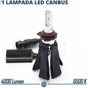 1 Bombilla LED HIR2 CANbus Plug & Play | NEW ANILLO AJUSTABLE | Conversión de Halógena HIR2 a LED | 6500K Blanco Frío 4000LM