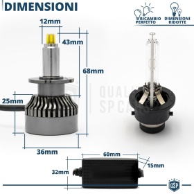 Kit LED D2S | Conversión de Xenon HID a Bombillas LED Plug & Play | Luz Blanca Potente 360° | 12000LM 6500K