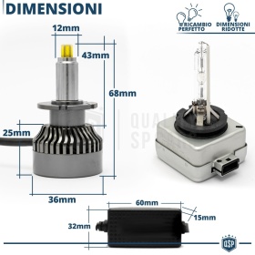 1 Bombilla LED D3S | Conversión de Xenon HID a LED Plug & Play | Luz Blanca Potente 360° | 6000LM 6500K