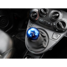 Pomo Palanca de Cambio AZUL para FIAT 500 Nueva y Antigua Universal en Acero Inoxidable Anotizado