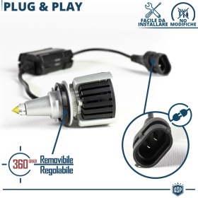 Kit Bombillas LED H9 de Cuarzo 360° CANBUS | Luz Blanca Potente 6500K 55W
