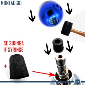 Pomo Palanca de Cambio AZUL para FIAT 500 Nueva y Antigua Universal en Acero Inoxidable Anotizado