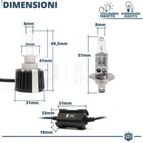 Kit Bombillas LED H1 de Cuarzo 360° CANBUS | Luz Blanca Potente 6500K 55W