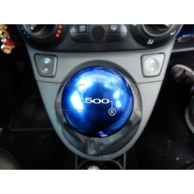 Pomo Palanca de Cambio AZUL para FIAT 500 Nueva y Antigua Universal en Acero Inoxidable Anotizado