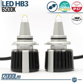 Kit Bombillas LED HB3 de Cuarzo 360° CANBUS | Luz Blanca Potente 6500K 55W