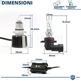 Kit Bombillas LED HB3 de Cuarzo 360° CANBUS | Luz Blanca Potente 6500K 55W