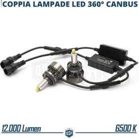 Kit LED H8 para FAROS LENTICULARES | Luz Potente 360° 12.000 Lúmenes | Conversión de HALÓGENA H8 a LED | CANbus, Plug & Play