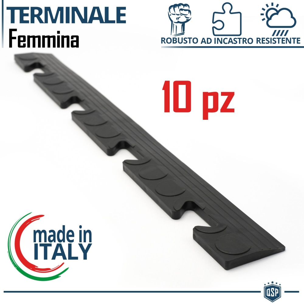 10 Terminales Deslizantes para Suelo de PVC | Perfil de Enclavamiento FEMENINO Fitting