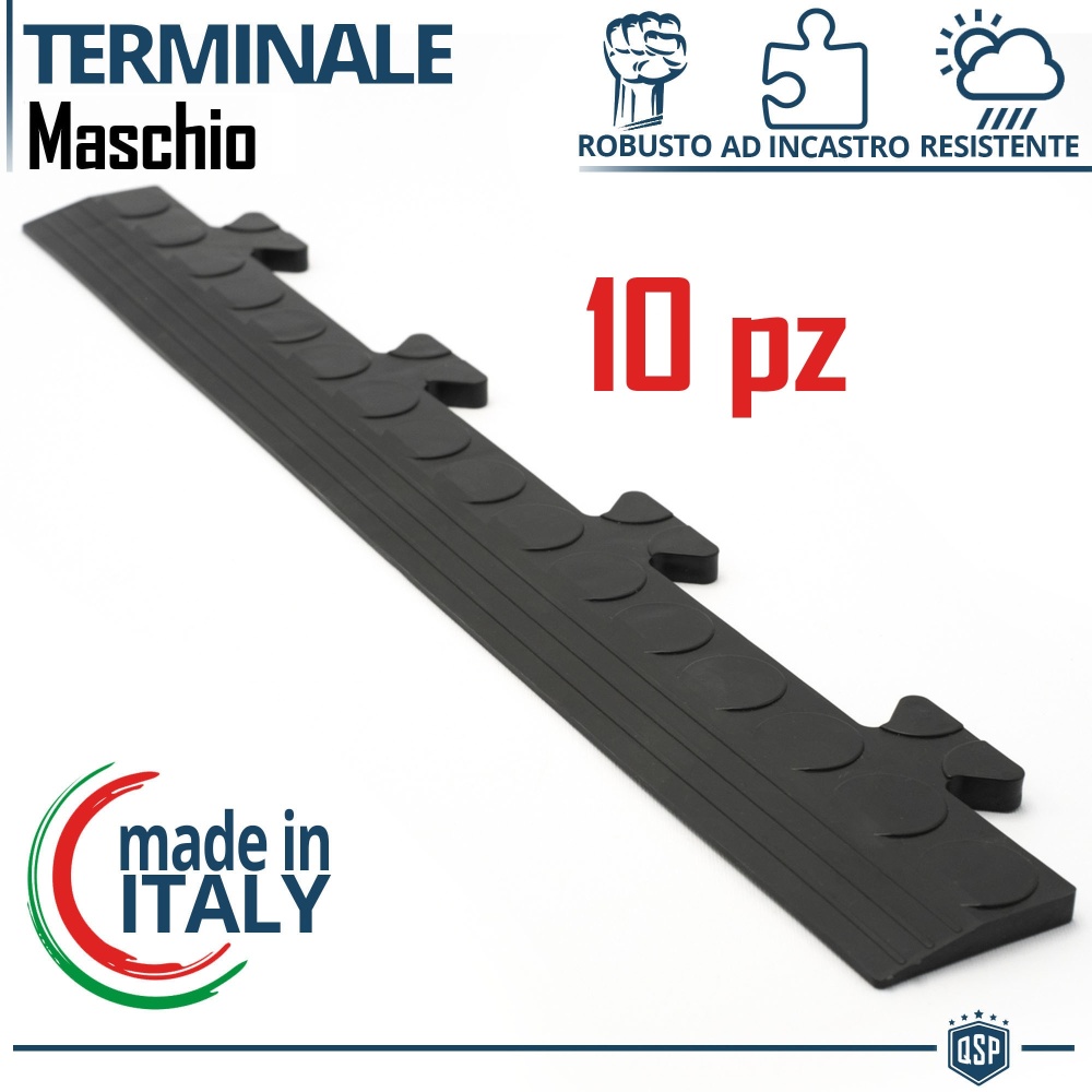 10 Terminales Deslizantes para Suelo de PVC | Perfil de Enclavamiento MACHO Fitting