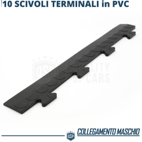 10 Terminales Deslizantes para Suelo de PVC | Perfil de Enclavamiento MACHO Fitting