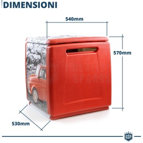 Baúl de almacenamiento robusto y espacioso de EXTERNO - INTERNO con Fiat 500 Rossa en Roma | 320 litros