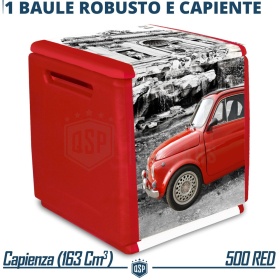 Baúl de almacenamiento robusto y espacioso de EXTERNO - INTERNO con Fiat 500 Rossa en Roma | 320 litros