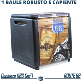 Baúl de almacenamiento robusto y espacioso de EXTERNO - INTERNO Design Route 66 | 320 litros
