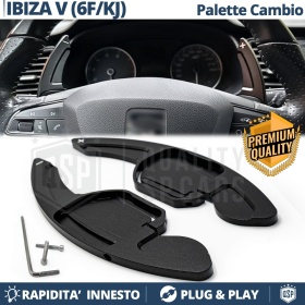 2 PALETTE Cambio al Volante per SEAT Ibiza 5 (6F, KJ) | Leve Cambio Sequenziale in Alluminio Nero