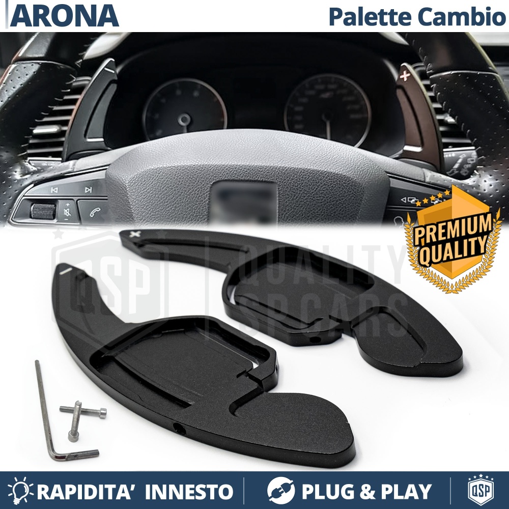 2 Levas de Volante para SEAT Arona 17-21 | Levas de Cambio en Aluminio Negro 2 Levas de Volante para SEAT Arona 17-21 | Levas de Cambio en Aluminio Negro