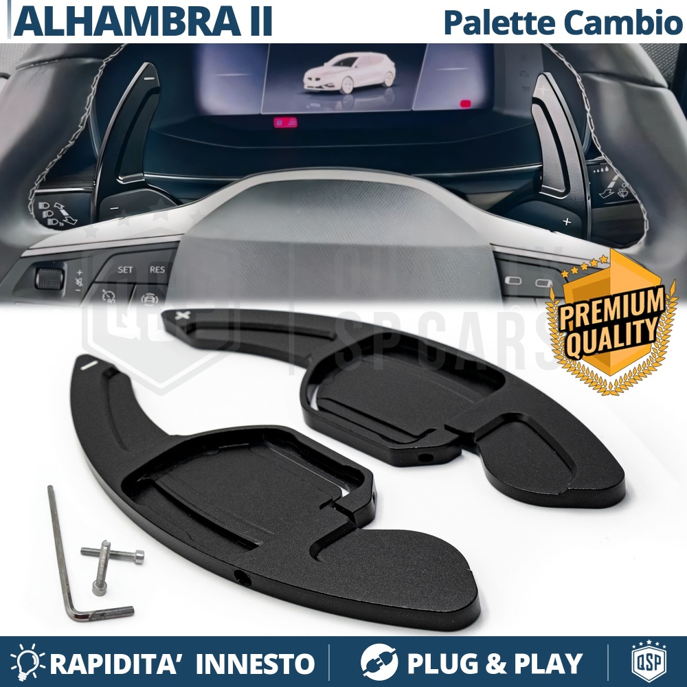 2 Levas de Volante para SEAT Alhambra 2 | Levas de Cambio en Aluminio Negro 2 Levas de Volante para SEAT Alhambra 2 | Levas de Cambio en Aluminio Negro