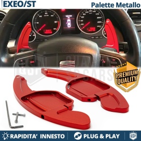 2 PALETTE Cambio al Volante per SEAT Exeo | Leve Cambio Sequenziale in Alluminio Rosso