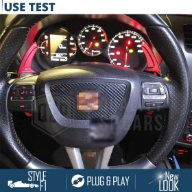 2 PALETTE Cambio al Volante per SEAT Exeo | Leve Cambio Sequenziale in Alluminio Rosso