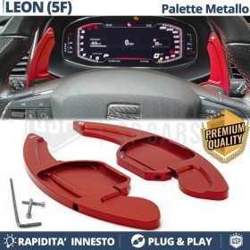 2 Levas de Volante para SEAT Leon (5F) | Levas de Cambio en Aluminio Rojo