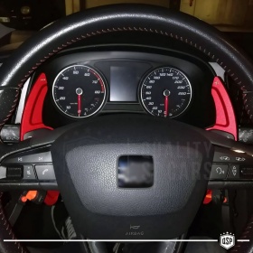 2 Levas de Volante para SEAT Leon (5F) | Levas de Cambio en Aluminio Rojo