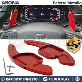 2 Levas de Volante para SEAT Arona 17-21 | Levas de Cambio en Aluminio Rojo