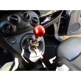 Pomo Palanca de Cambio ROJO para FIAT 500 Nueva y Antigua Universal en Acero Inoxidable Anotizado