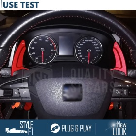 2 Levas de Volante para SEAT Ateca 16-21 | Levas de Cambio en Aluminio Rojo