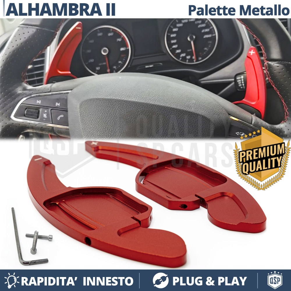 2 Levas de Volante para SEAT Alhambra 2 | Levas de Cambio en Aluminio Rojo 2 Levas de Volante para SEAT Alhambra 2 | Levas de Cambio en Aluminio Rojo