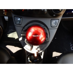 Pomo Palanca de Cambio ROJO para FIAT 500 Nueva y Antigua Universal en Acero Inoxidable Anotizado