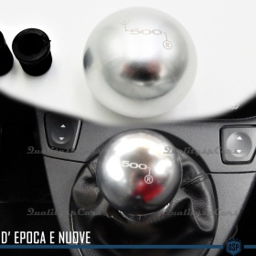 Pomo Palanca de Cambio GRIS PLATA para FIAT 500 Nueva y Antigua Universal en Acero Inoxidable Anotizado